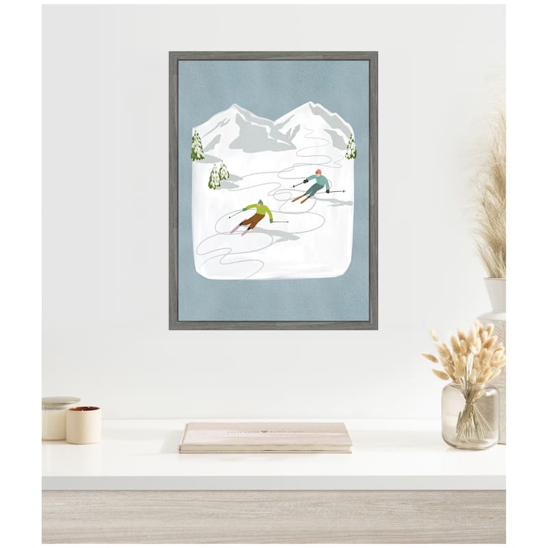 Kate and Laurel Framed Canvas Skiers l by Nikita Jariwala