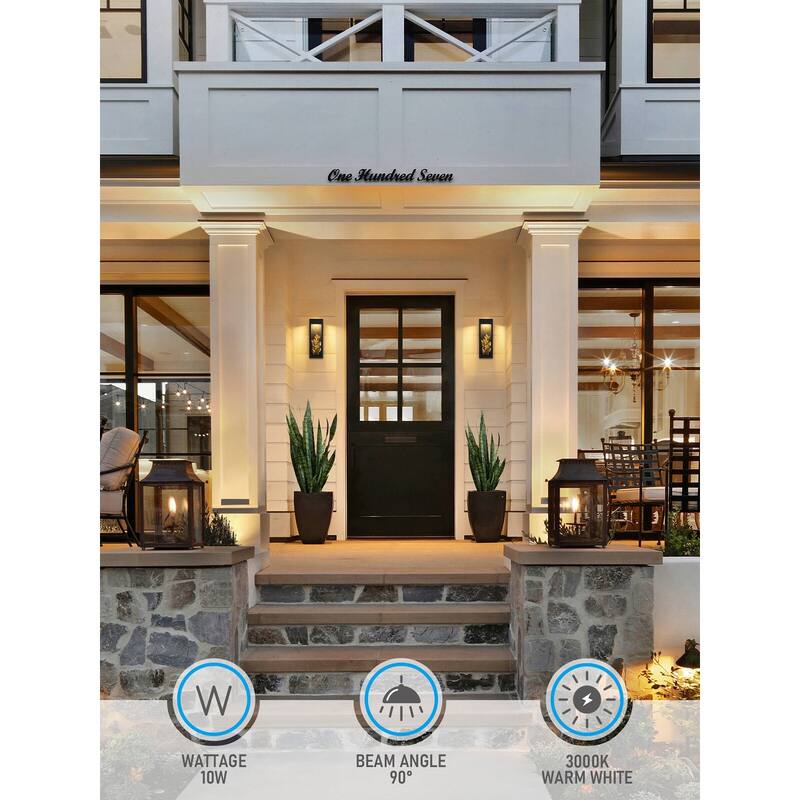 LED Exterior Wall Lights, 100-277V, 3000K Warm White for Patio Garage - 2pack