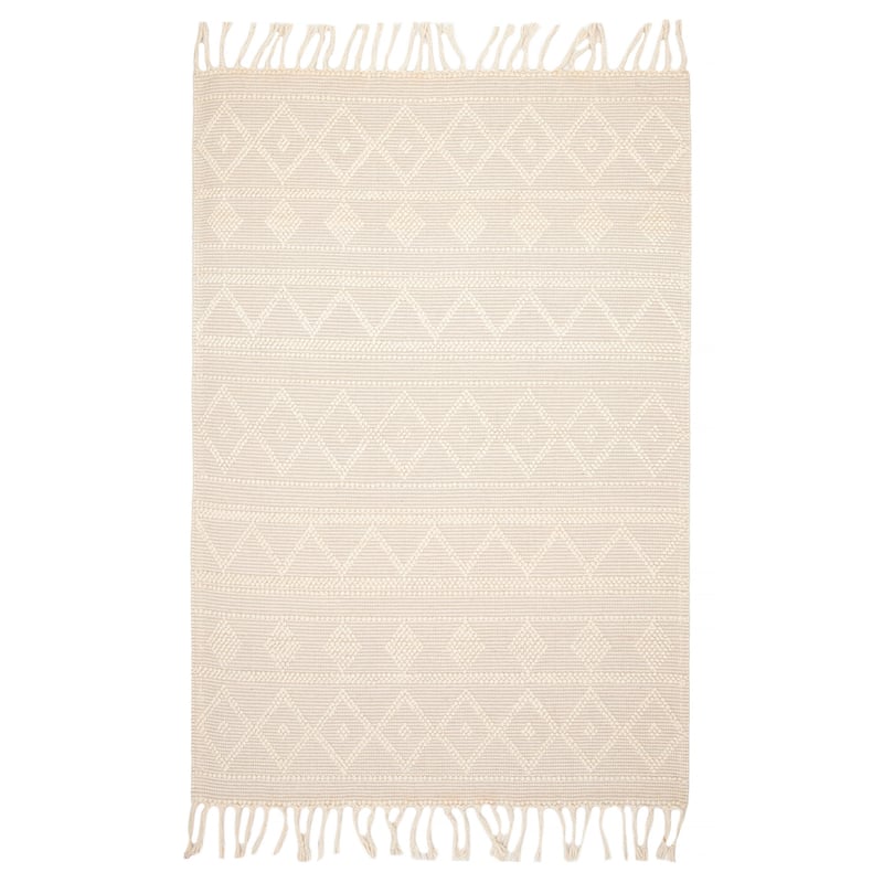 ECARPETGALLERY Braid weave Sienna Cream Wool Rug - 5'3 x 7'7 - Cream - 5'3 x 7'7