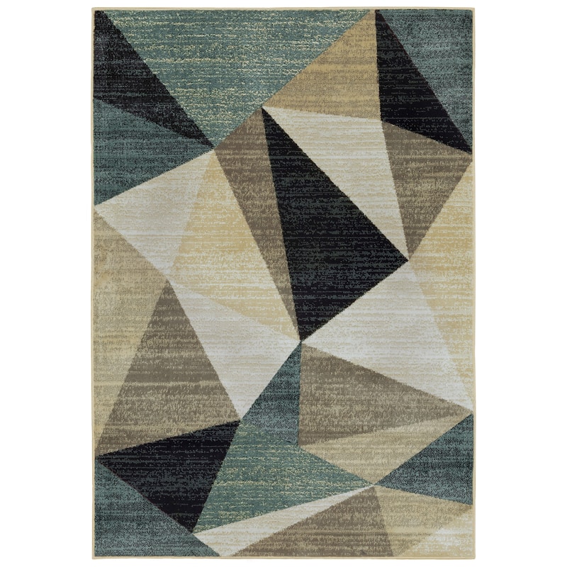 Style Haven Drosbacken Geometric Grey/ Blue Area Rug - 3' 10" x 5' 5" - Grey