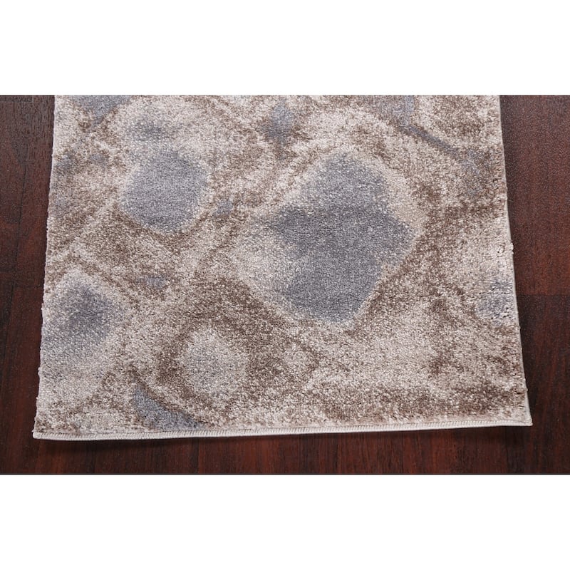 Turkish Abstract Brown Transitional Oriental Rug Contemporary Carpet