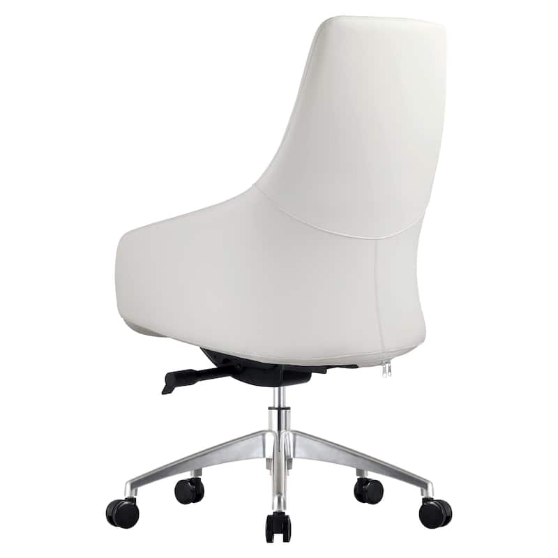 LeisureMod Celeste Office Chair in Upholstered Leather and Iron Frame