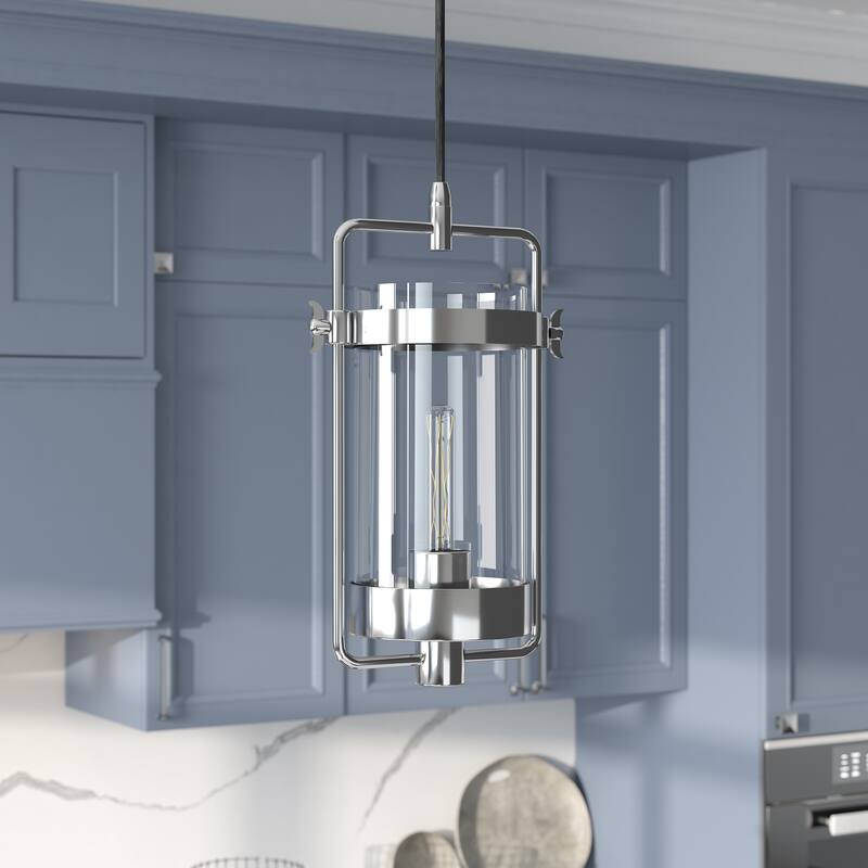 Orion 11" Wide Industrial Pendant with Glass Shade - 11" Wide
