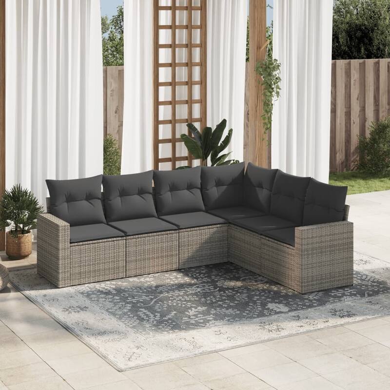 vidaXL Garden Sofa Set Grey, Dark Grey - 24.4 x 25.8 x 27.2