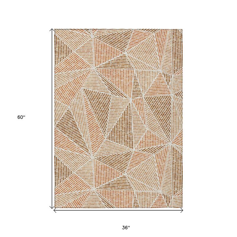 HomeRoots Geometric Transitional Rectangle Outdoor Rug