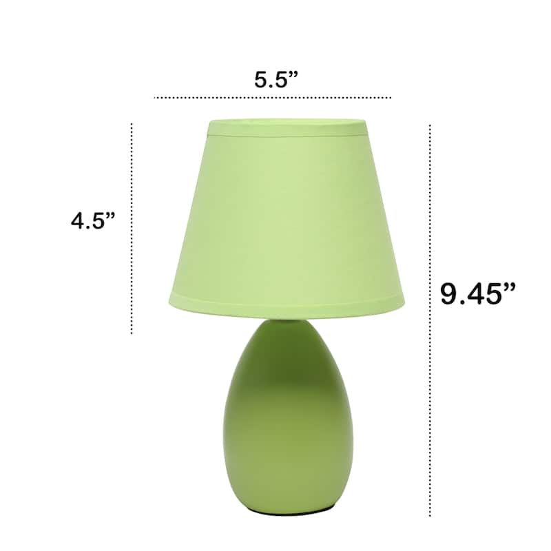 9.45" Petite Oblong Lamp 2 Pack Set w Matching Fabric Shade