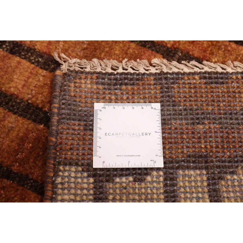 ECARPETGALLERY Hand-knotted Tangier Dark Brown Wool Rug - 8'1 x 9'10