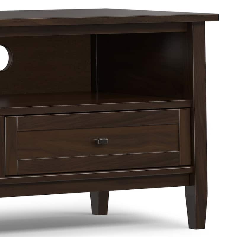 WYNDENHALL Norfolk SOLID WOOD 72" Wide Transitional TV Media Stand For TVs up to 80" - 18" d x 72" w x 20" h