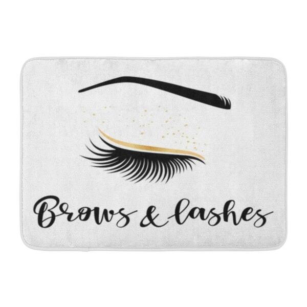 Shop Brows And Lashes Gold Of For Beauty Salon Lash Doormat Floor Rug Bath Mat 23 6x15 7 Inch Multi Overstock 31778690