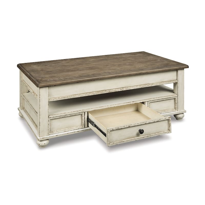 Signature Design by Ashley Realyn White/Brown 3-Piece Occasional Table Package - 47" W x 28" D x 18" H