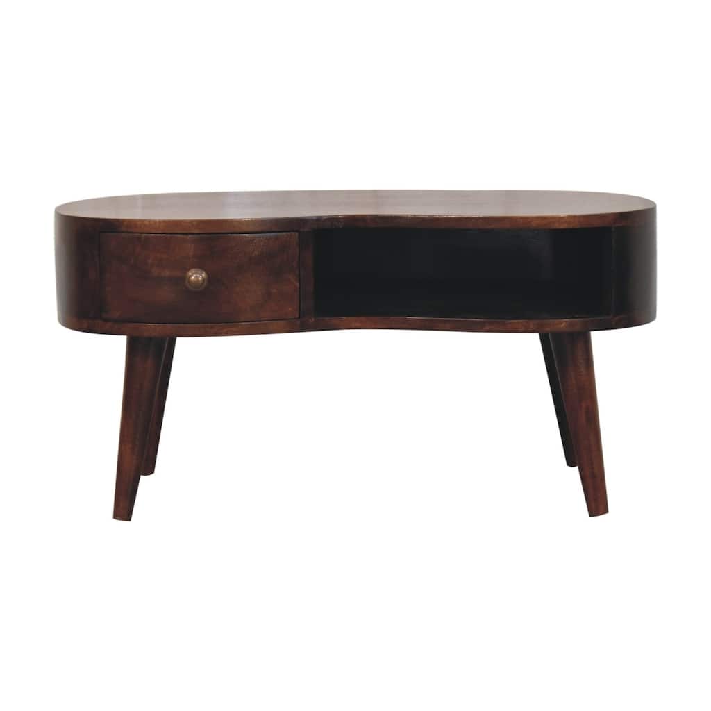 Artisan Furniture Solid Wood California Walnut Wave Coffee Table