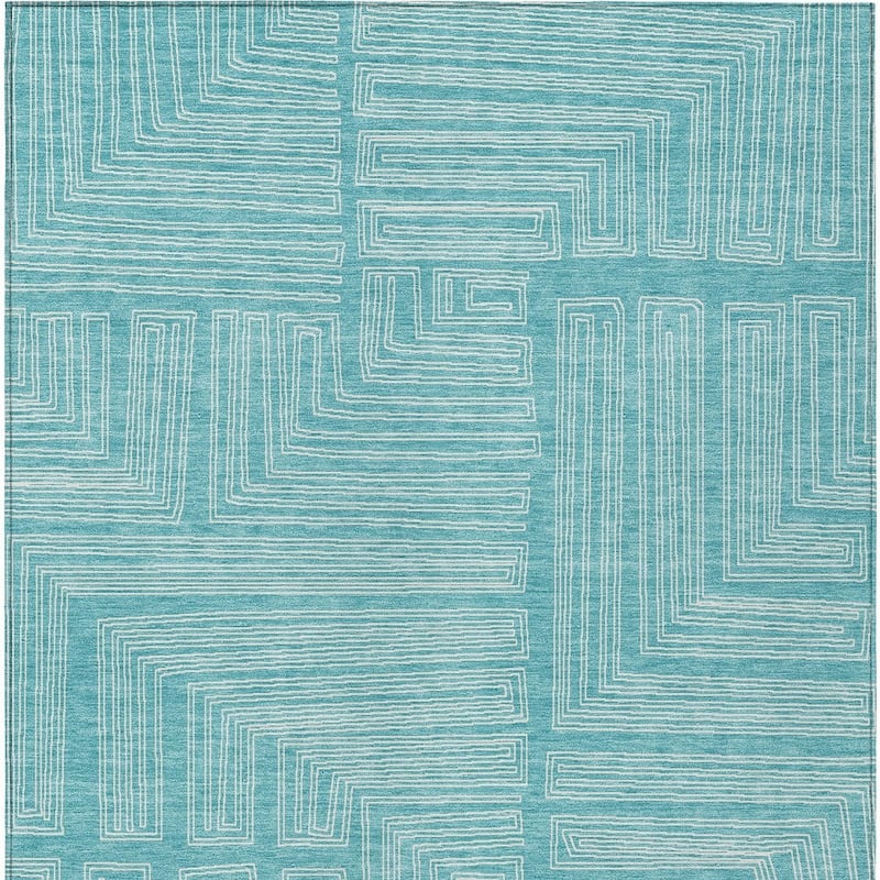HomeRoots Geometric Transitional Rectangle Outdoor Rug