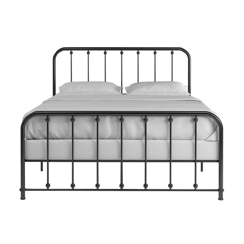 Kae Metal Bed with Beaded Headboard by iNSPIRE Q Classic