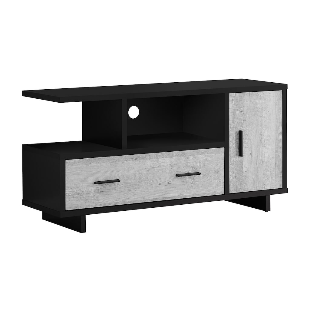 48-Inch Media Entertainment Center, Modern TV Stand with Open Cubbies and Storage Cabinet