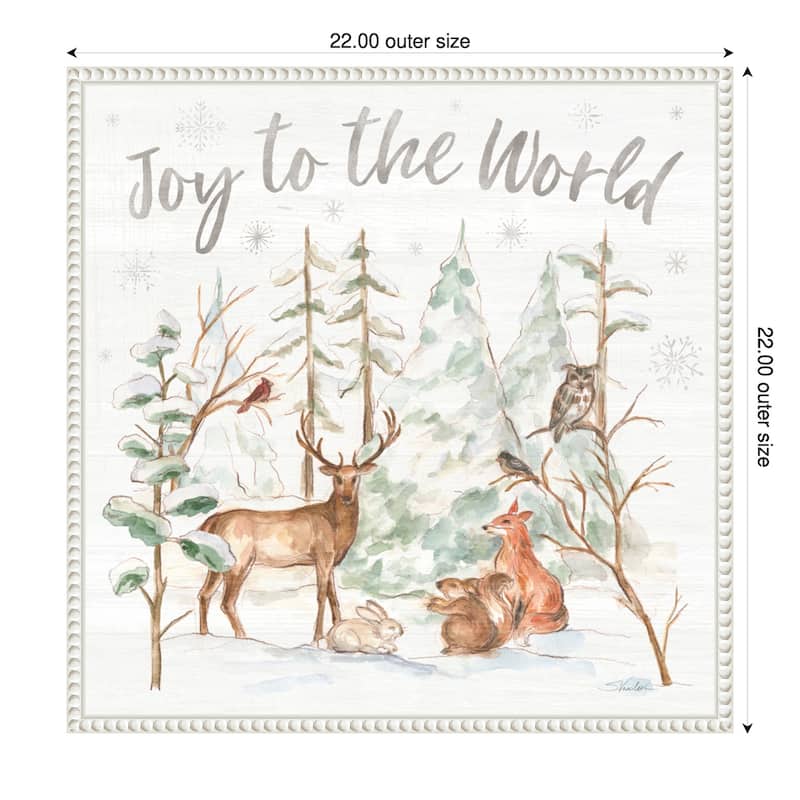Winter Wonderland IV by Silvia Vassileva (22 x 22 in.), Framed Canvas Wall Art Print - Sylvie Beaded White