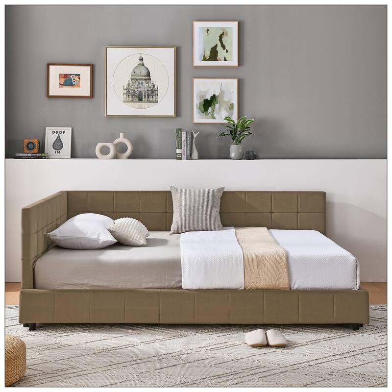 Full Size Upholstered Tufted Bed Frame for Bedroom