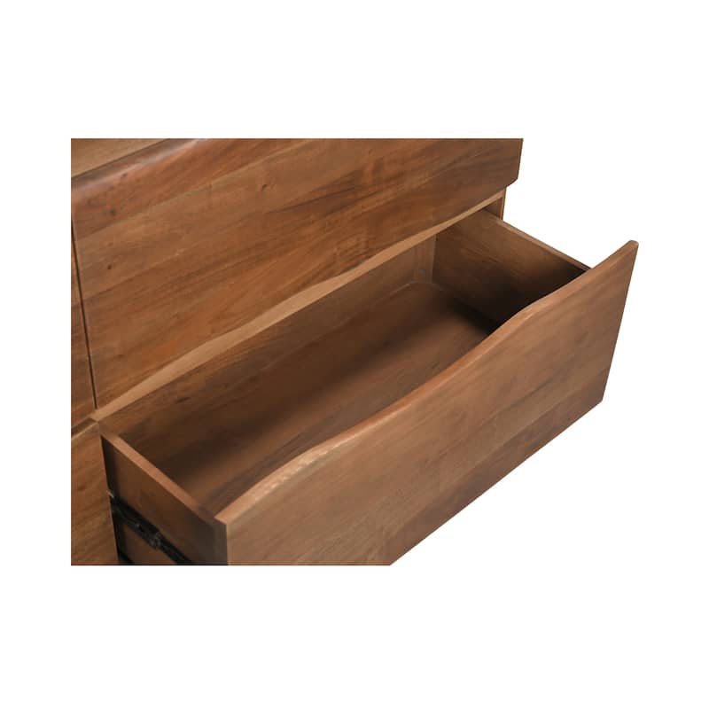 Aurelle Home Wassai Live-Edge Acacia Wood 4-Drawer Dresser