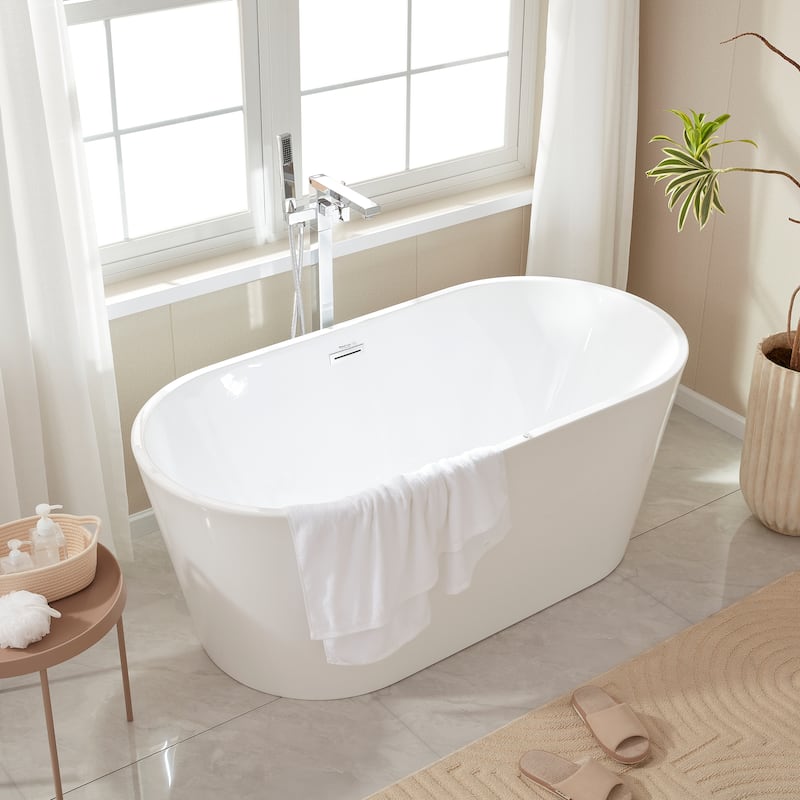 Vanity Art 67" Acrylic Freestanding Soaking Bathtub