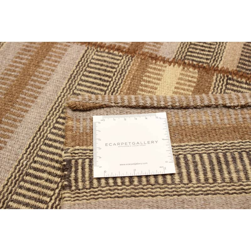 ECARPETGALLERY Flat-Weave Ankara FW Brown Wool Kilim - 4'7 x 6'5
