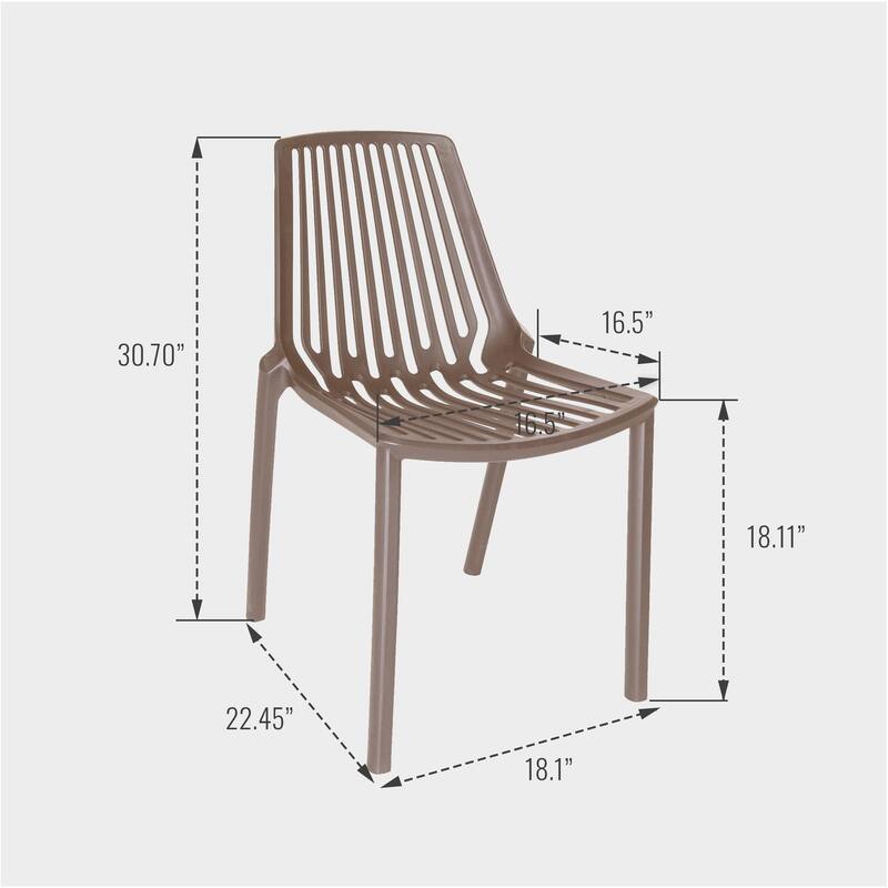 LeisureMod Acken Mid-Century Modern Plastic Dining Chair, Set of 4 - 30.7"