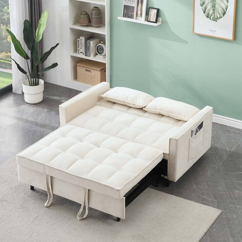 Elegant Sofa with Pockets,Convenient,Perfect for Versatile Use and Comfort - Beige