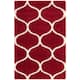 SAFAVIEH Hudson Shag Ogee Trellis 2-inch Thick Area Rug - 2' x 3' - Red/Ivory
