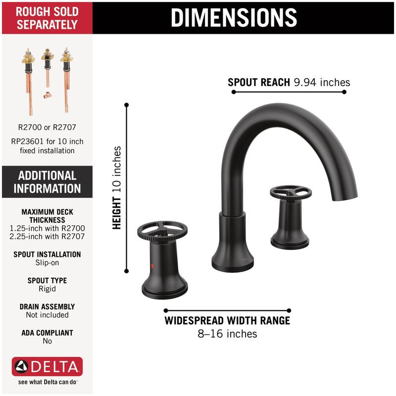 Delta T2758 Trinsic Deck Mounted Roman Tub Filler