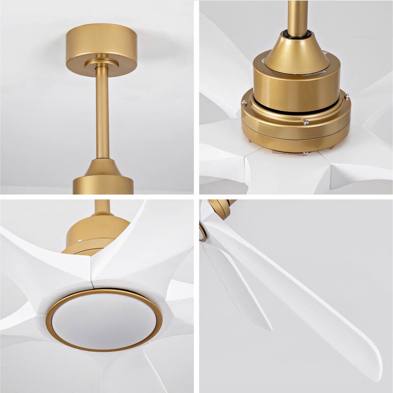 52" Ceiling Fans w/ Lights and Remote Control, Dimmable LED, Reversible DC Motor