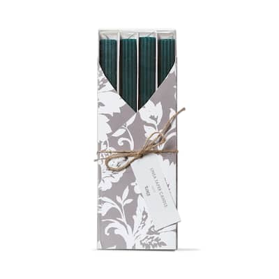 10 inch Linea Paraffin Wax Taper Candle Set Of 4 Green Unscented Burn Time 8 Hours