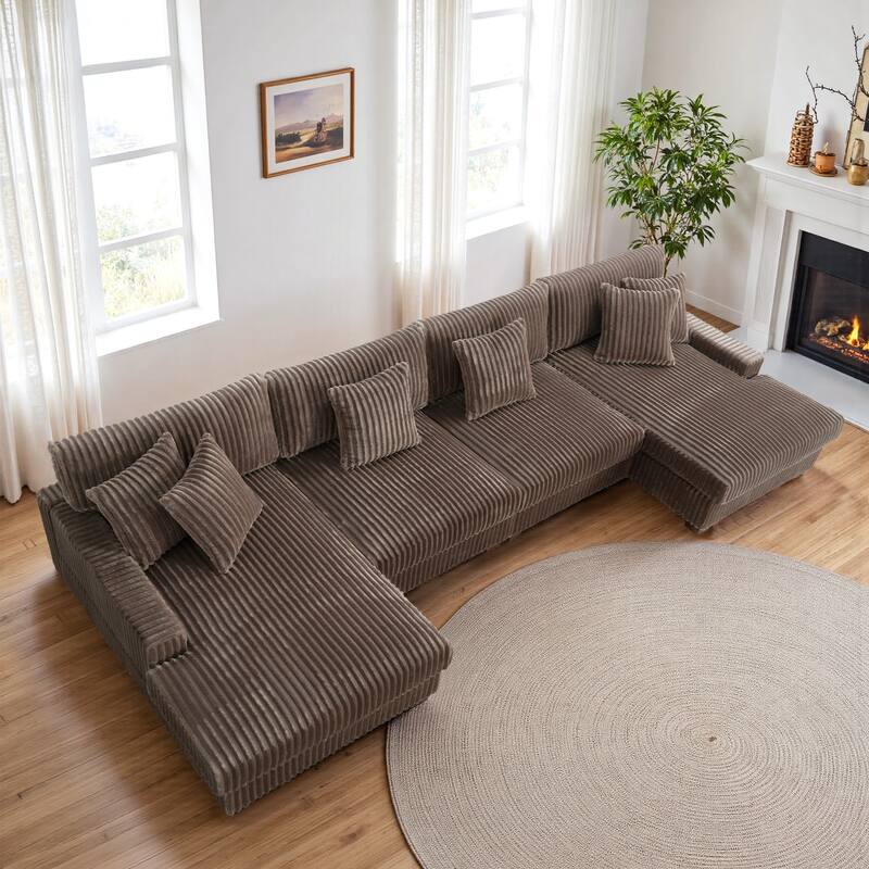 Anne 150" W Oversized Upholstered Modular Sectional Sofa