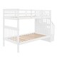 preview thumbnail 30 of 36, Stairway Twin-Over-Twin Bunk Bed with Storage Shelves and Guard Rail, Convertible Design