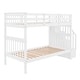 preview thumbnail 7 of 33, Twin Over Twin Bunk Bed with Storage Staircase and Full-Length Guardrail, Divided into 2 Platform Beds, Solid Pinewood Frame