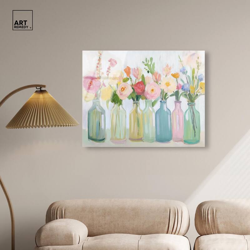 Bottled Blooms Acrylic by Art Remedy, Ready to Hang