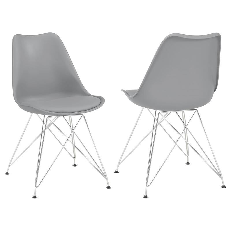 Chrome Leg Padded Side Chair,Dining Chair (Set of 2)