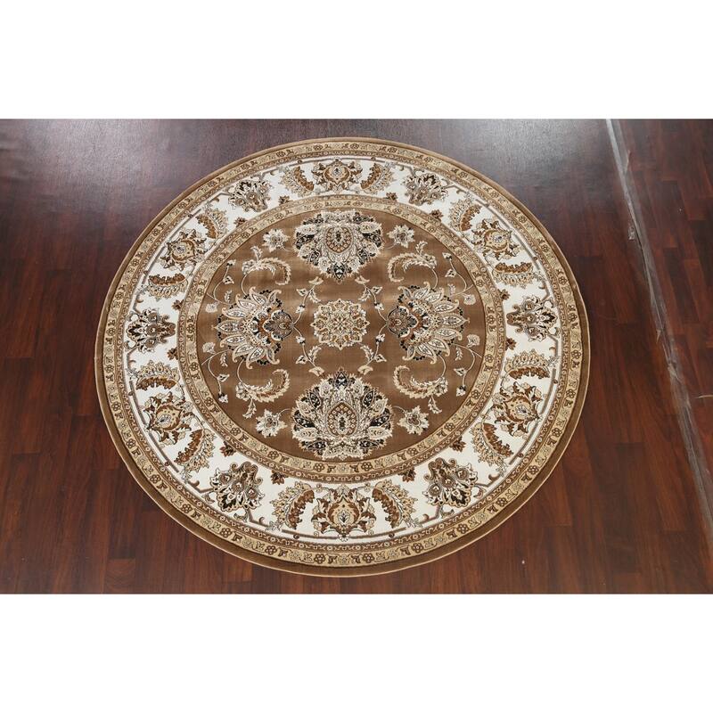 Brown Floral Traditional Tabriz Turkish Area Rug Oriental Carpet