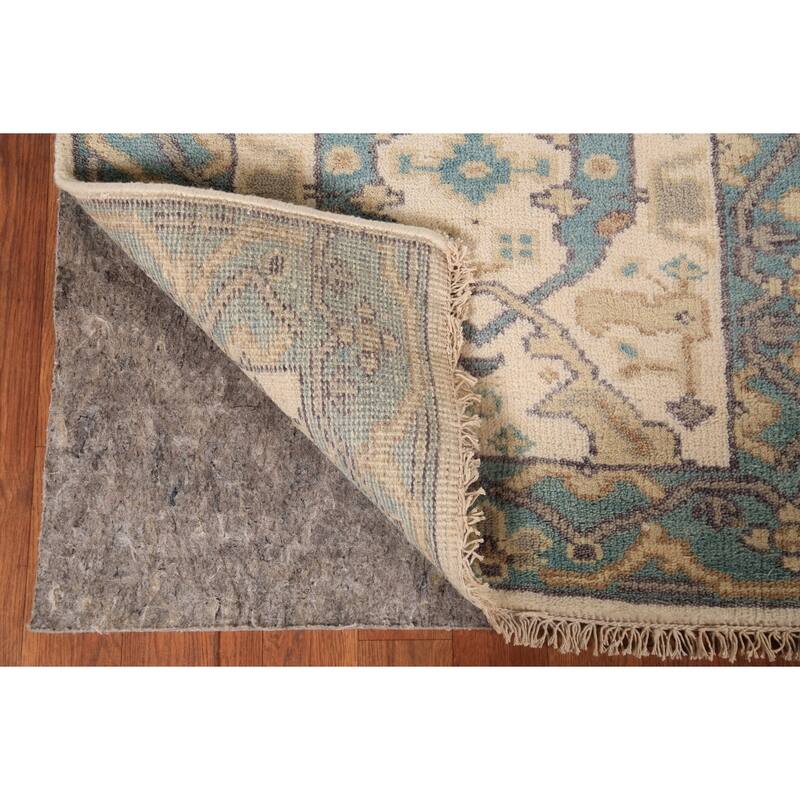 Oushak Oriental Runner Rug Hand-Knotted Floral Wool Carpet - 2'8" x 10'2"