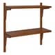 preview thumbnail 3 of 32, Kate and Laurel Meridien Mid-Century Wall Shelves - 24x8x24 Walnut Brown