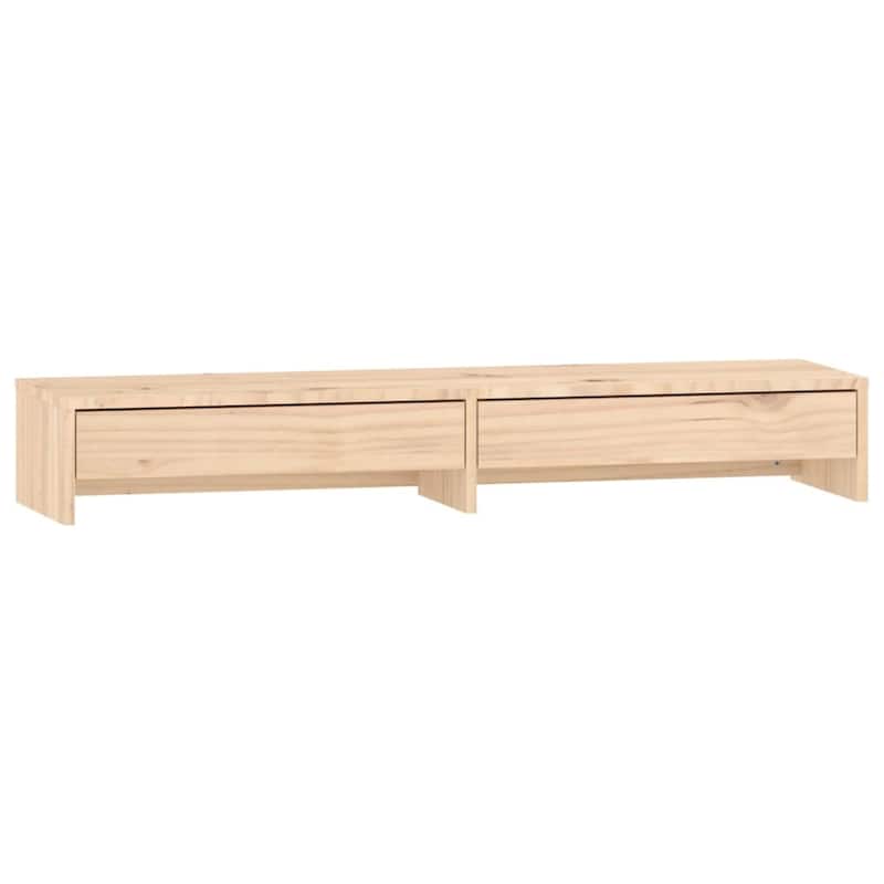 vidaXL Monitor Stand 39.4x10.6x5.9" Solid Wood Pine - 39.4 x 10.6 x 5.9"