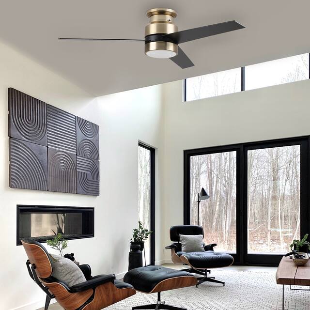 Aurora 52-inch Indoor Smart Ceiling Fan with Wall Control, Light Kit Included, Works with Alexa/Google Home/Siri