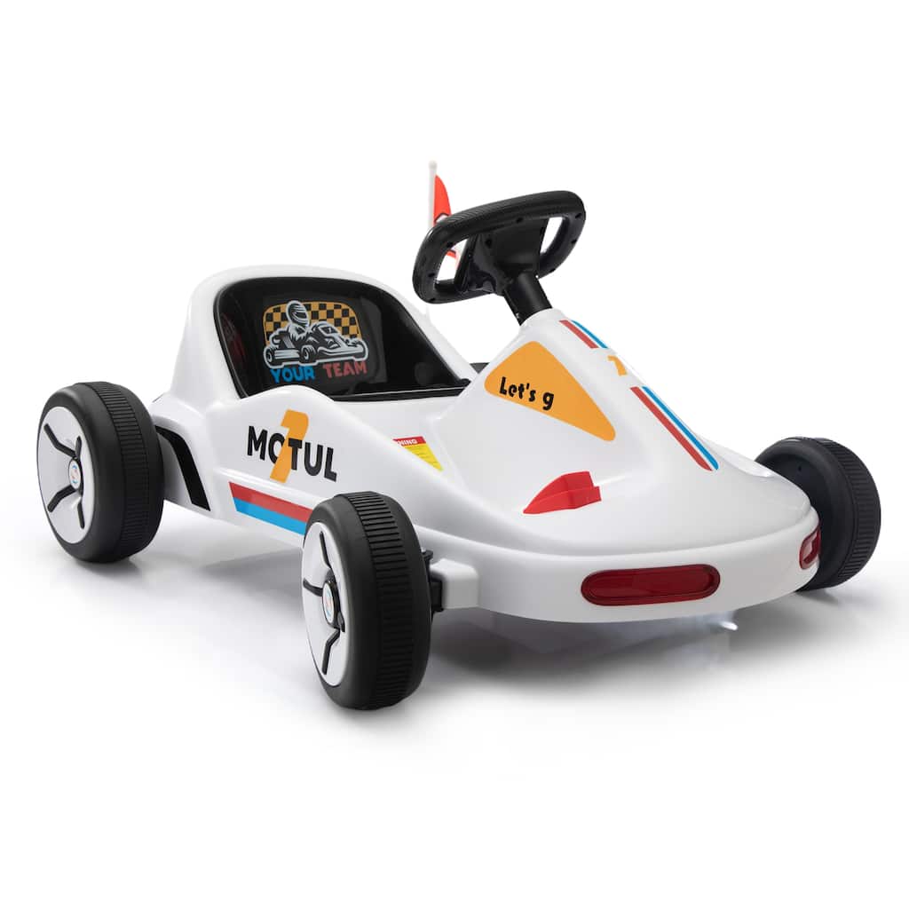 12V Kids Electric Go Kart with Remote Control, Cushioned Seat, LED Lights, MP3 Music, and Bluetooth, for Ages 3-8