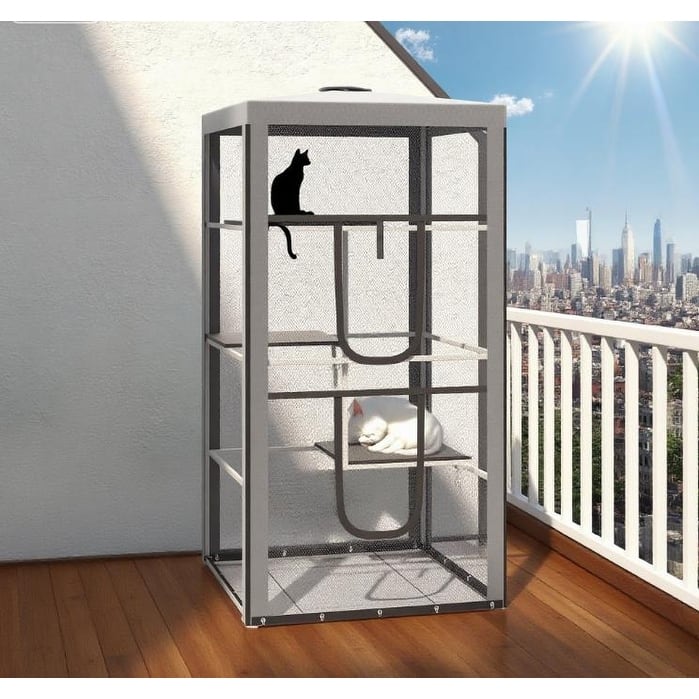 Cat House Cat House Kitten Enclosure Mesh Playpen Steel Frame