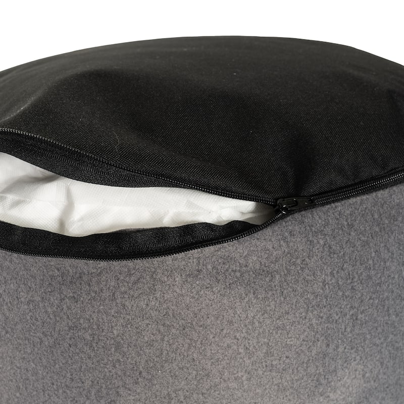 Qiviut Gray Tall Pouf