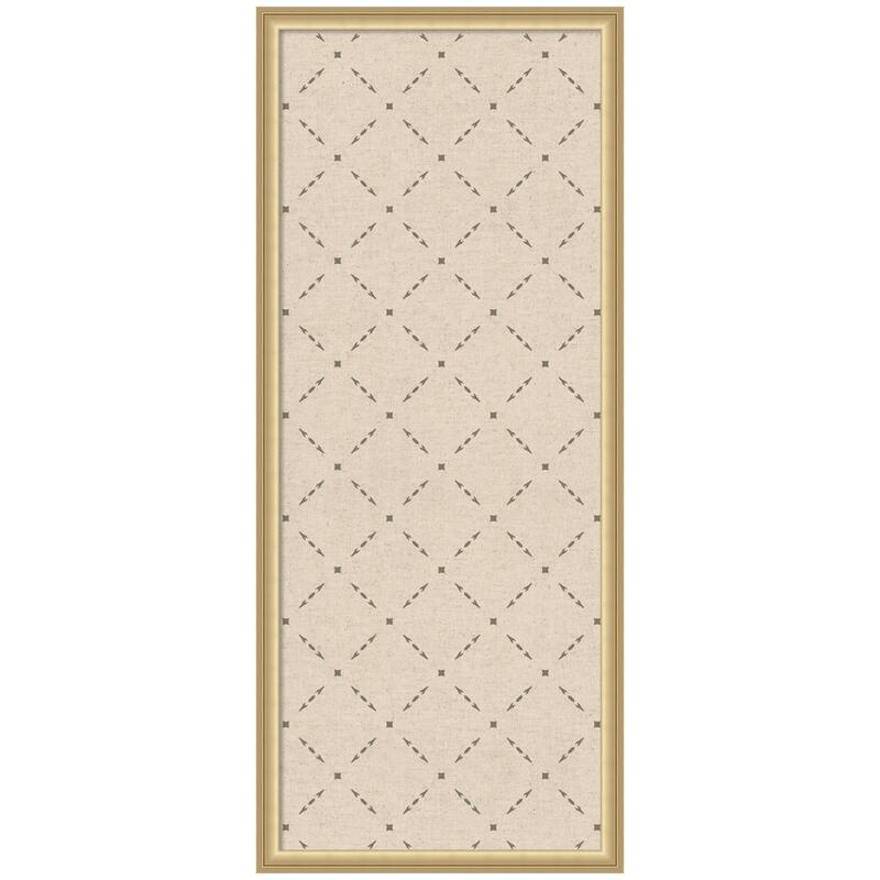 Kate and Laurel Pinboard Green Lattice Print - 18x42 - Florence Gold