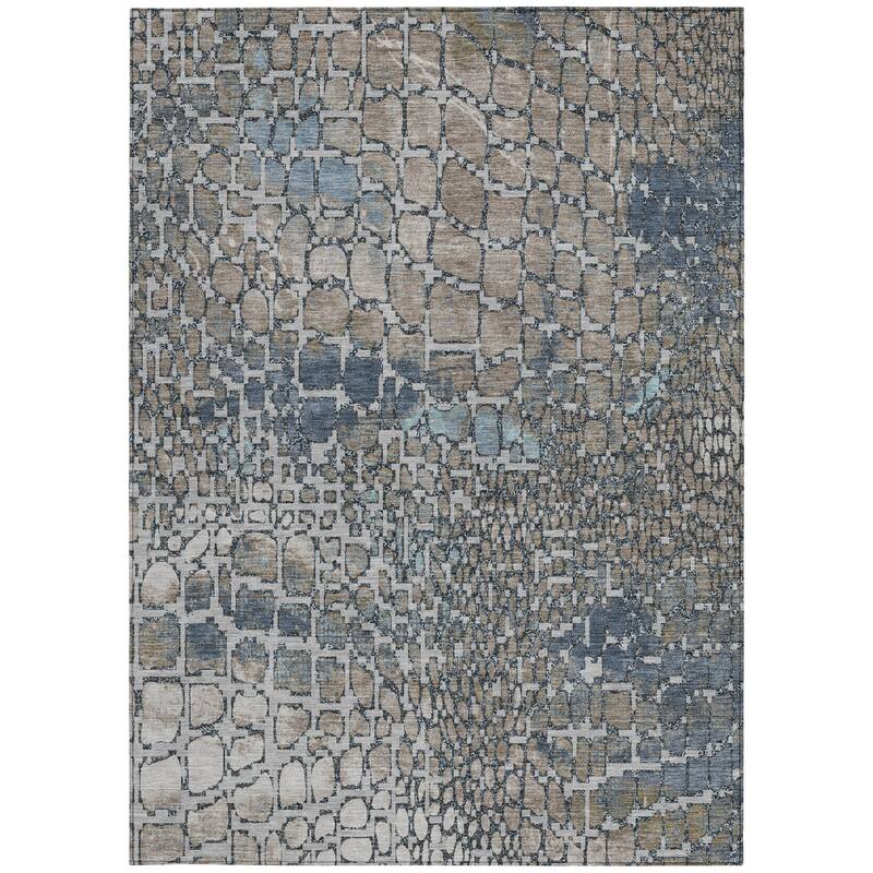 HomeRoots Abstract Transitional Rectangle Outdoor Rug