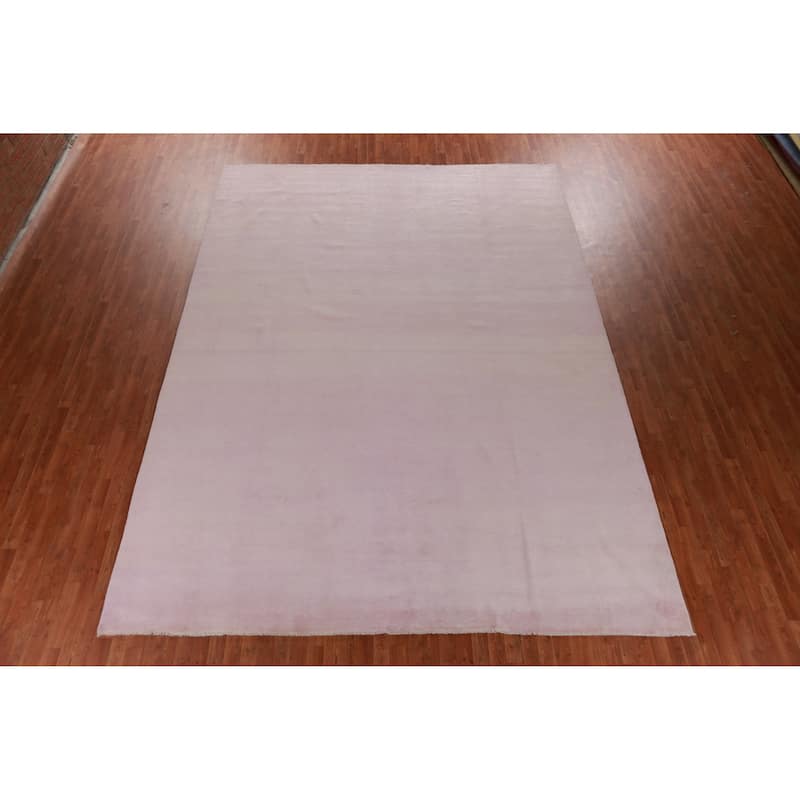 Hand Knotted Oriental 100% Wool Carpet Modern Solid Purples Gabbeh Area Rug - 14' 0'' X 10' 2''