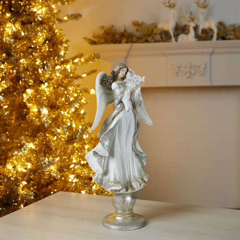 Holiday Angel Statue on Pedestal 20"H - N/A