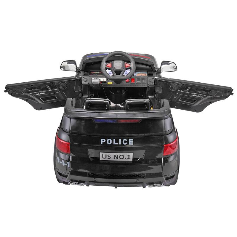 12V Kids Ride-On Car Police SUV with Parental Remote Control, Siren, Flashing Lights and Music for Boys and Girls, Vehicle Toy