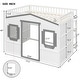 preview thumbnail 66 of 112, Solid Wood House Loft Bed with Window Design and Ladder, Twin/Full Size Playhouse Bed Loft Bed Frame with Guardrail for Kids
