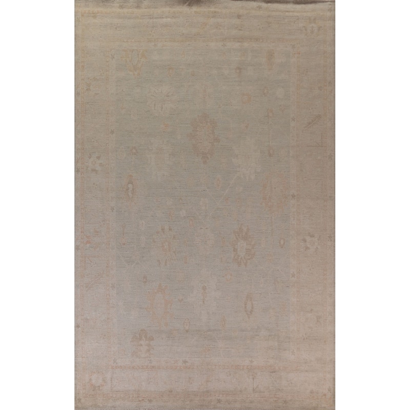 Oushak Turkish Large Area Rug Hand-knotted Wool Carpet - 9'9" x 13'8"