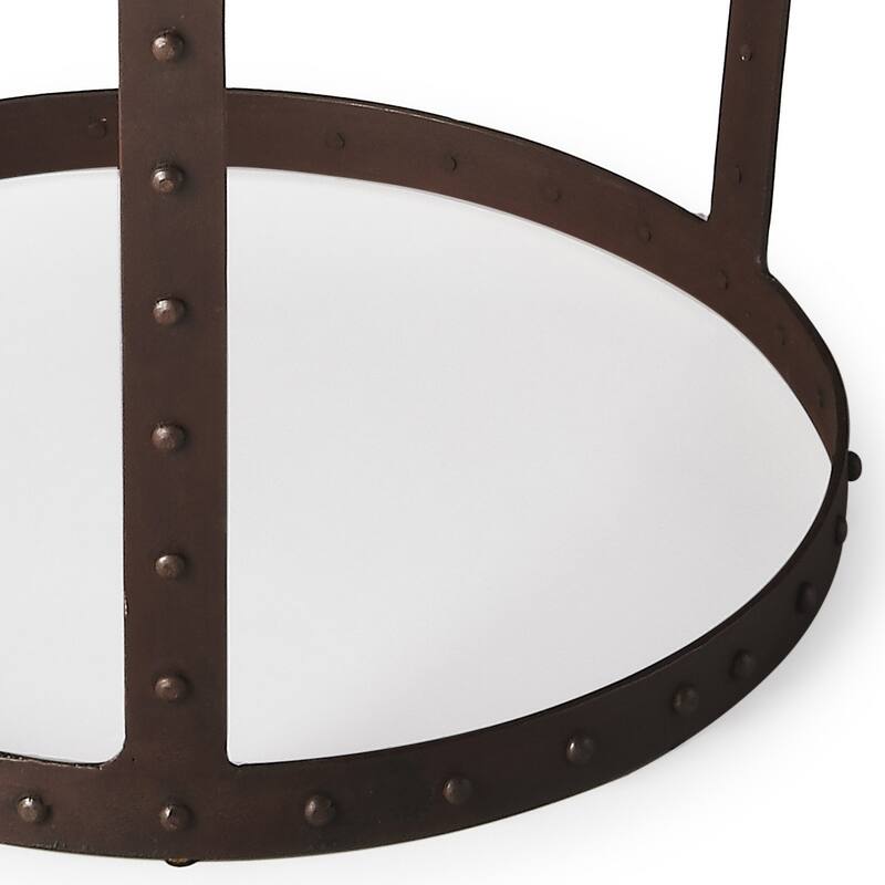 HomeRoots 24" Copper and Bronze Metal Round Pedestal End Table - 24.00 in. x 24.00 in. x 24.00 in.